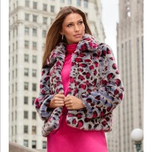 Boston Proper Pink Leopard Faux Fur by Bagatelle Size Small
